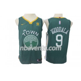 Camiseta Hombre Golden State Warriors Andre Iguodala 9 Nike 2017-18 Verde Swingman
